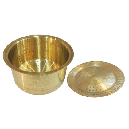 Brass Bhagona With Lid 8 Liter | Commercial Kitchen Cookware, Height : 6.7 Inch (ZMAS637 I)