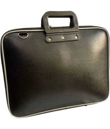 Apnav Sleek Ind Black Leather Office Bag