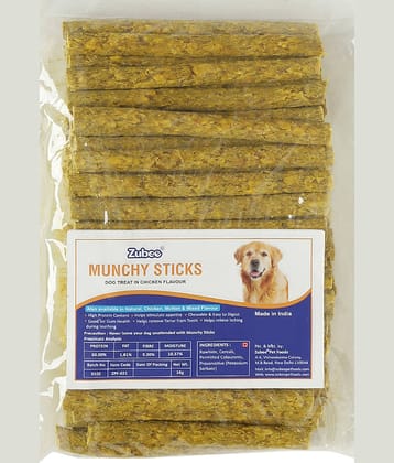 Zubee Dog Chew Chicken Flavour Munchi Sticks Treat for Dogs ( 1 Kg Packing) Chicken Dog Chew  (1 kg, Pack of 1)