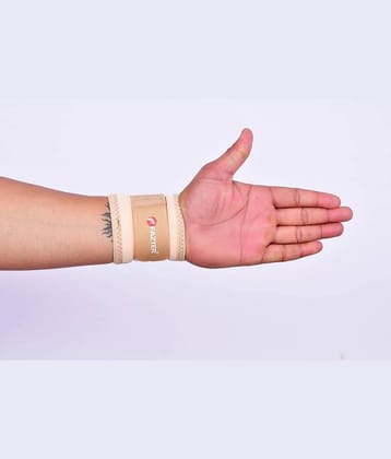 FAZTER Extreme Wrist Support,Best For Weightlifting, Power-Lifting, Cross-fit (Free Size) Wrist Support (Beige) - None