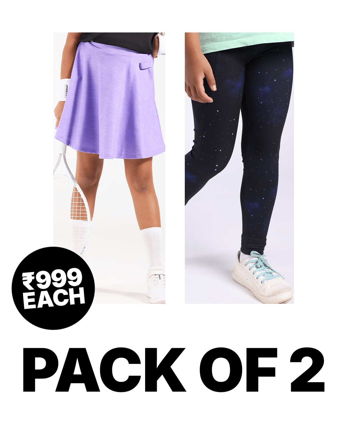 2-Pack Active Dry-Fit Leggings & Power Play Skorts Pack-4-5 Y