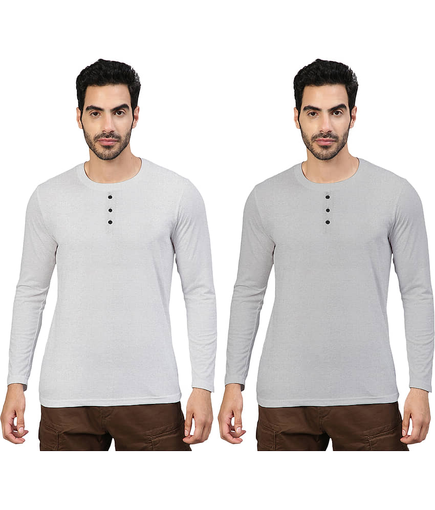 FTX Pack of 2 Cotton Blend Regular Fit Men's T-Shirt ( Grey )