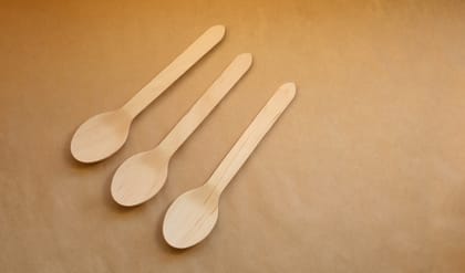 Azure Corp Wooden Spoon 160mm Eco Friendly Disposable Spoon 100 Pcs