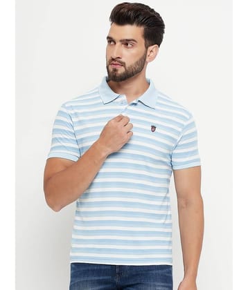 RELANE Pack of 1 Cotton Blend Regular Fit Striped Half Sleeves Men's Polo T Shirt ( Pink )