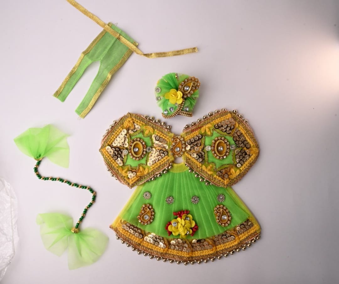 Thakur Ji Ki Poshak (Lime green) (No.4)