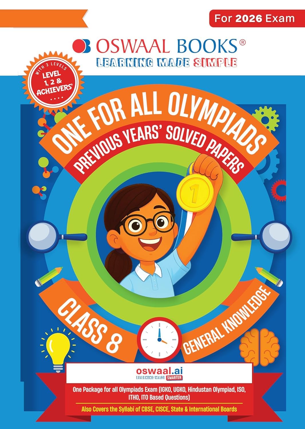 Oswaal One for All Olympiads Chapter-wise Previous Years' Solved Papers, Prep-Guide Class 8 General Knowledge For 2026 Exam Paperback – 27 January 2026