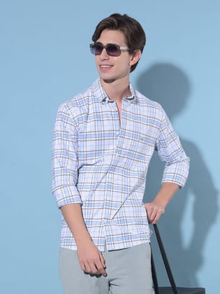 Olive Tartan Check 100% Cotton Shirt-M / Olive
