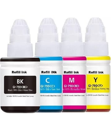 TEQUO Ink For Gi-790 G3010 Multicolor Pack of 4 Cartridge for 790 INK G1000 , G1010 , G1100 , G2000 , G2002 , G2010 , G2012 , G2100 , G3000 , G3010