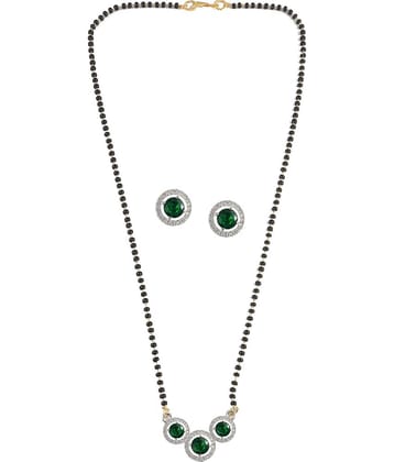 Jewar Mandi - Maroon Mangalsutra Set ( Pack of 1 )