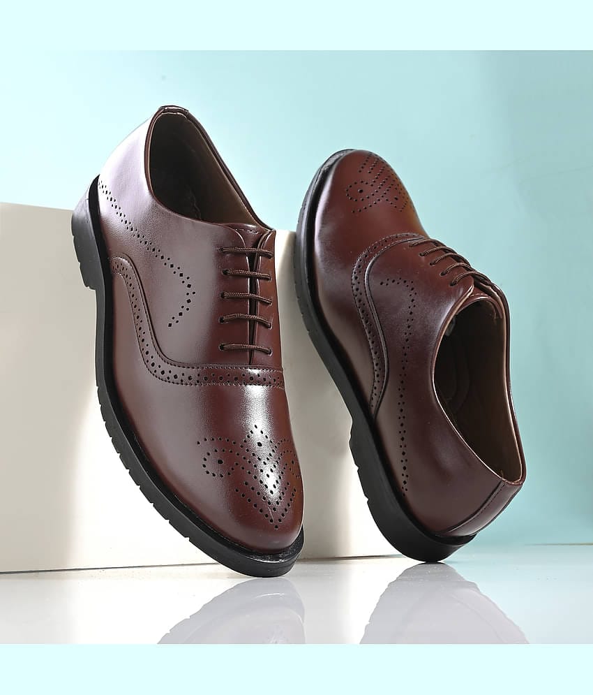 John Karsun Brown Men's Derby Formal Shoes