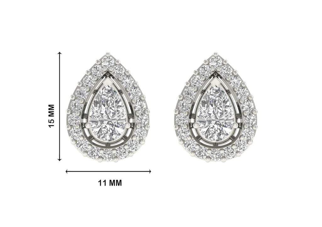 Teardrop Halo Solitaire Studs