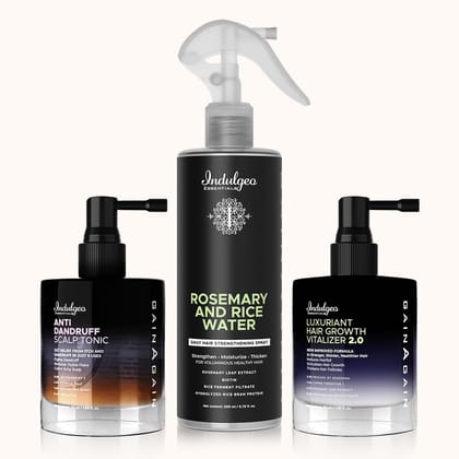 Complete Haircare Combo - Anti Dandruff Scalp Tonic + Hair Vitalizer 2.0 + Rosemary & Rice Water Mist
