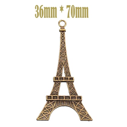 Brand Zero Metal Charms - Eiffel Tower Pack of 1 Pcs - 36mm*70mm - Sparkling Deal For The Day