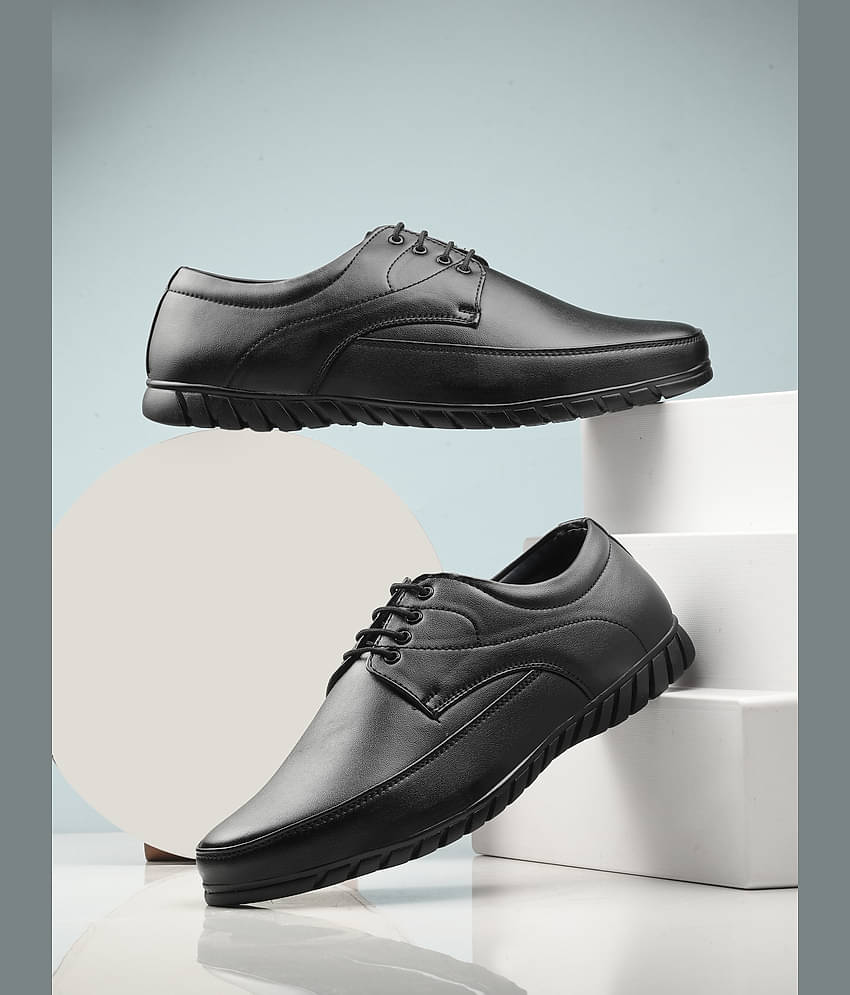 Aadi Black Men's Derby Formal Shoes