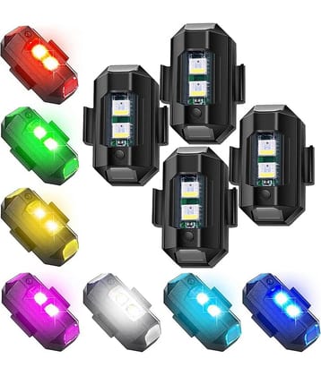 Signal Warning Blinking Strobe Multicolor Led Light with USB Rechargeable Multipurpose IP67 Waterproof for Motorbike, Helmet, Pack of 4