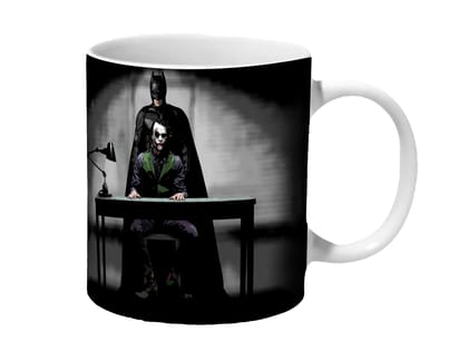 Multicolor Dark Knight Batman Interrogates Joker Ceramic Mug
