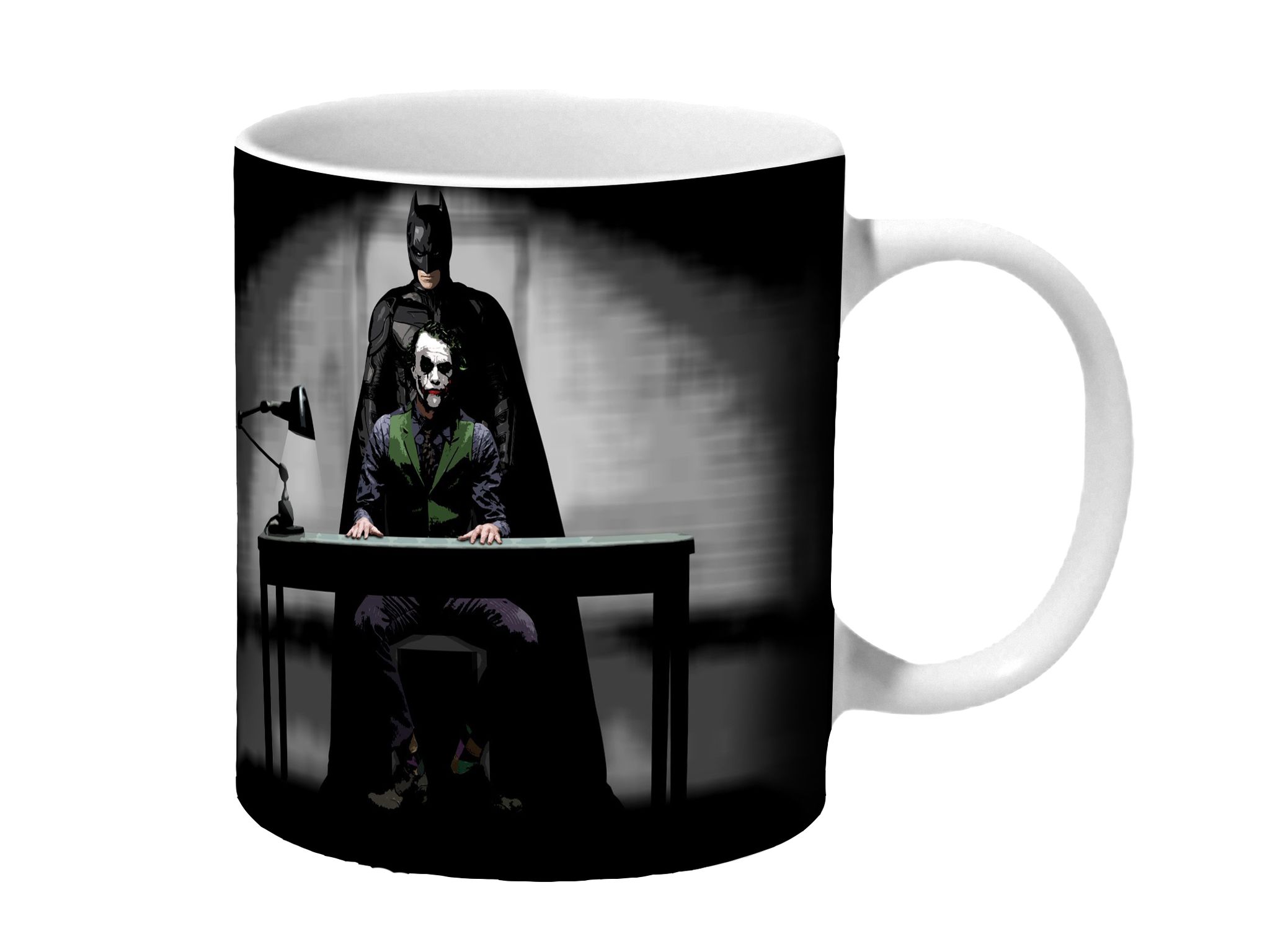 Multicolor Dark Knight Batman Interrogates Joker Ceramic Mug