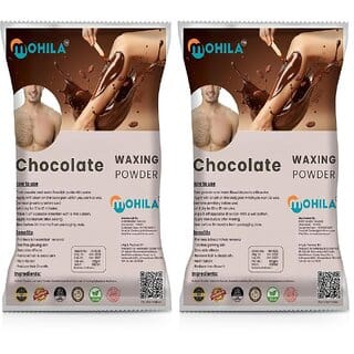 2 Packs of Mohila Hair Removal Chocolate Wax Powder for Men Women Painless Body Hair Removal Wax Powder (100 gm each)