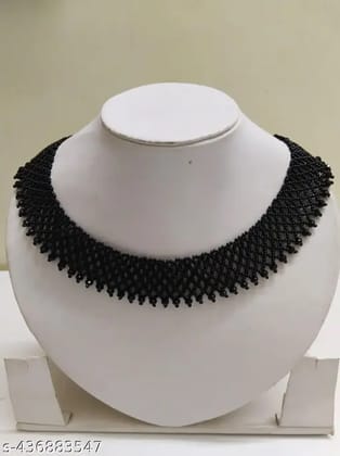 Collar Necklace - Black Sizzler for the stylish Modern Woman - Trendy ,Stylish and Fashionable