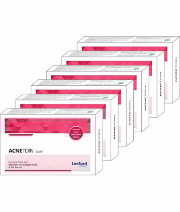 Leeford Acnetoin Bathing Soap - Enriched with Tea Tree Oil & Vitamin E, 75g Each (Pack of 6)