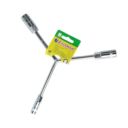 Eastman Y-Handle Socket Wrenches Set Of 1 Pcs, 8X10X12 Mm, Chrome Vanadium Steel & Knurled Sockets Satin Finish Selected Allow Steel Handle Tools (E-2220)