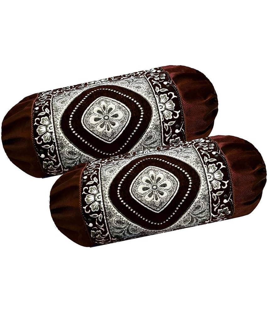 MAHALUXMI COLLECTION Set of 2 Velvet Bolster Covers