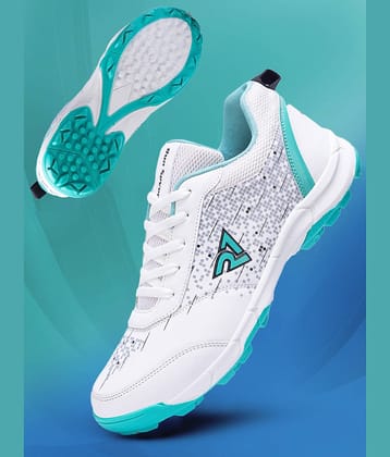 RUN SEVEN White Cricket Shoes