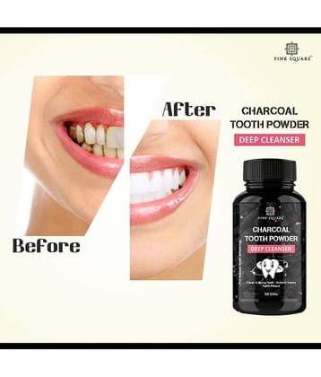 Pink Square Premium Teeth Whitening Charcoal Tooth Powder- Remove - dark Stain Toothpaste 50 GM gm