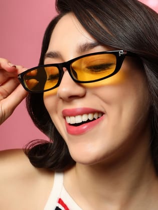 The Sleek Rectangular Sunglasses - Corn Yellow-Sunglass