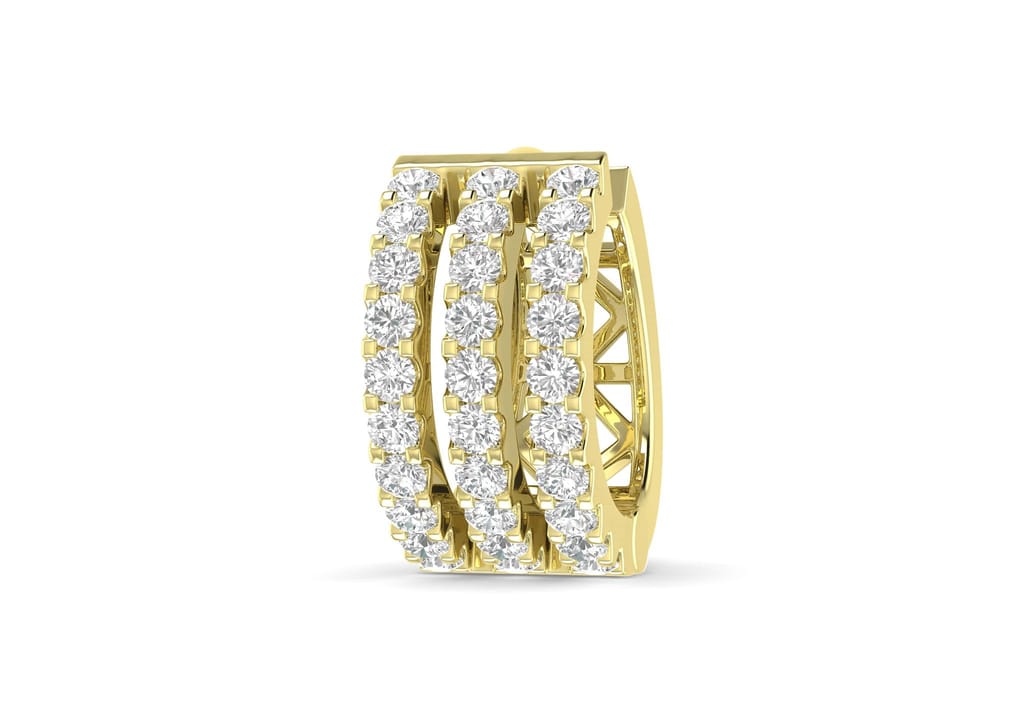 Three Line Boxed Hoop Earring For Men (1 Pc Only)