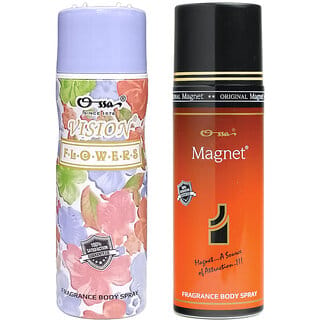 Ossa Vision Flower Body Spray 200ml And Magnet Body Spray 200ml Premium Deodorant Combo For Men And Women (Pack of 2)