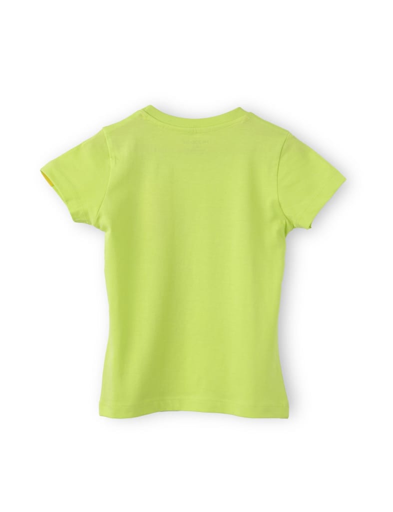 Elegant Kids Girls T shirt Cotton Acid Lime Green Happy Baby Elephant 2025 at ShopCircuit | ONDC