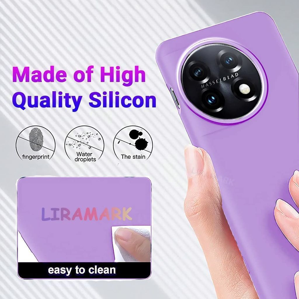 LIRAMARK Liquid Silicone Soft Back Cover Case for OnePlus 11 5G / 1+11 5G