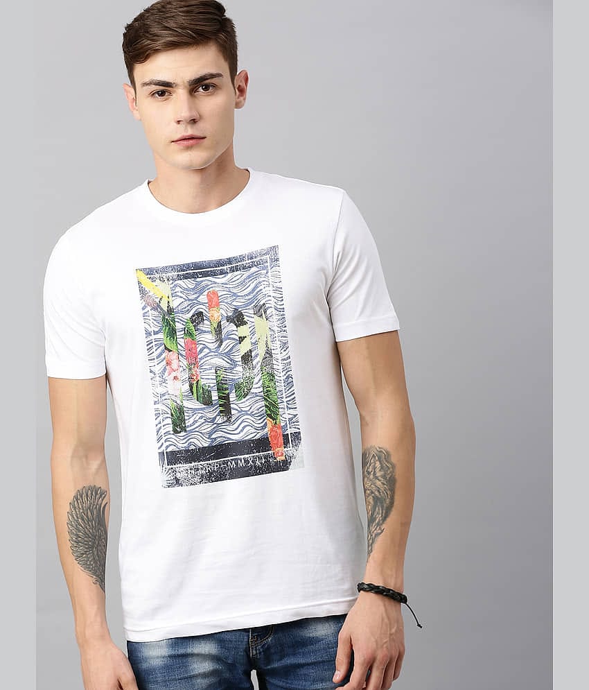 Huetrap Pack of 1 Cotton Regular Fit Men's T-Shirt ( White )