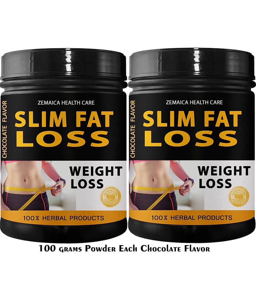 Zemaica Healthcare Slim Fat Loss Chocolate Flavor Powder 200 Gm Pack of 2