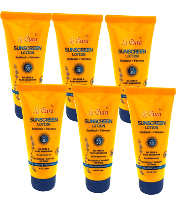 La Cura SPF 30 Sunscreen Lotion For All Skin Type ( Pack of 6 )