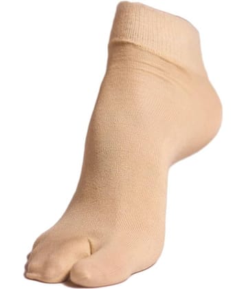Texlon - Beige Cotton Women's Thumb Socks ( Pack of 3 )