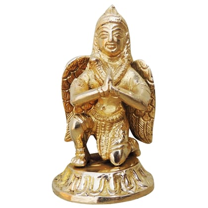 Brass Garuda Dev Statue | Vishnu Vahan Decor, Height : 3.8 Inch (BSMAS956 B)