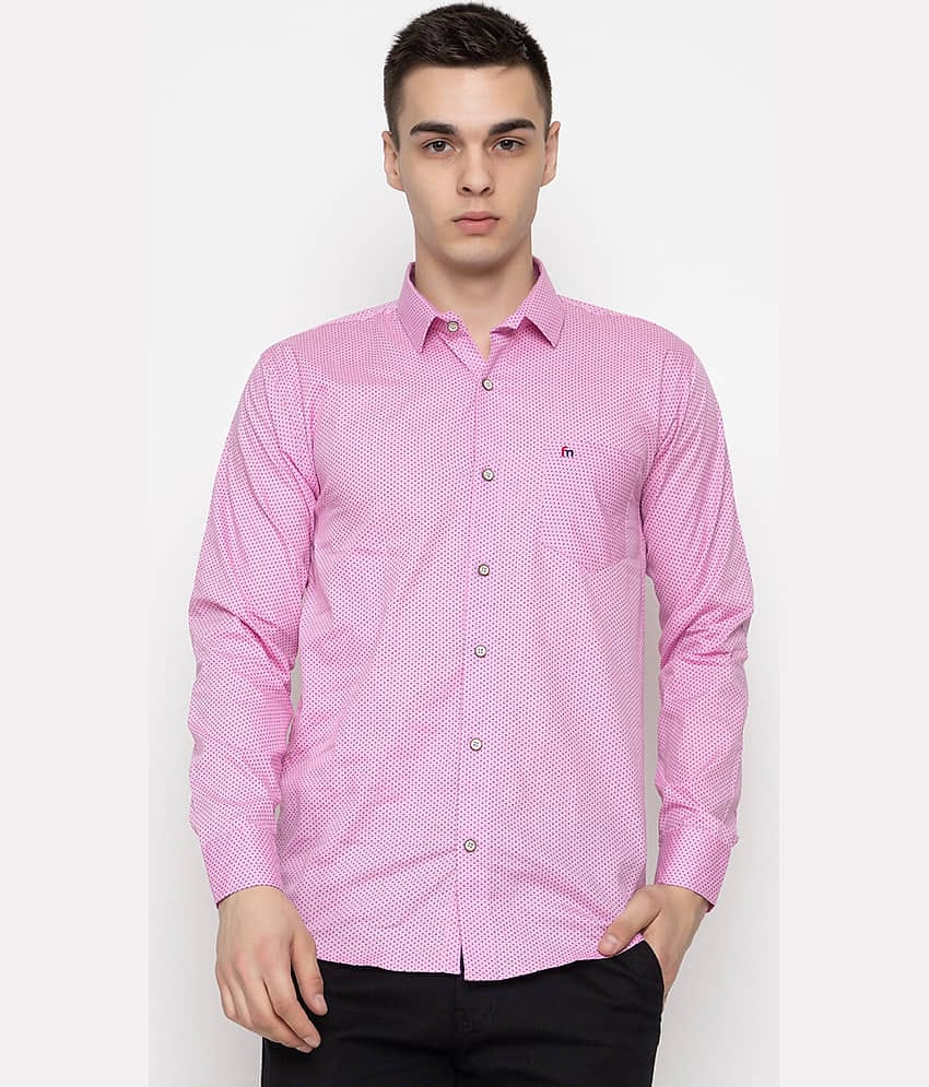 MODERNITY Cotton Blend Regular Fit Printed Full Sleeves Men's Casual Shirt - Pink ( Pack of 1 )