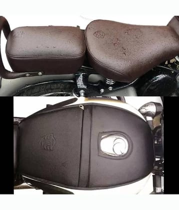 Fancy Seat Cover Brown  With Tank Cover Brown Combo For Royal Enfield Classic , Classic Chrome , Classic 350/500CC