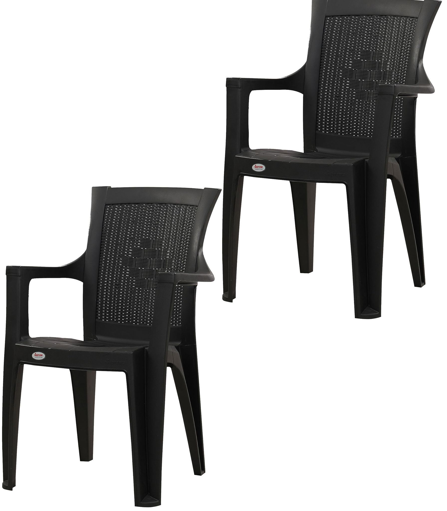 Supreme Furniture Element High Back Chair - Comfortable Living Room, Study, or Office Chair with Back Support and Armrests - Plastic Chair for Home, Balcony, or Garden.