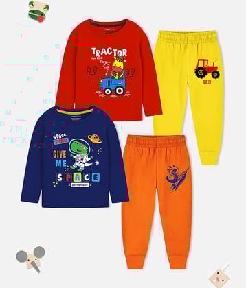 Trampoline Pack of 1 Boys Cotton Blend Nightsuit Set ( Multicolor2 )