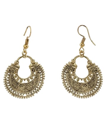 SILVER SHINE  Facinating Chandbali Unique Golden Earrings for Women - Golden