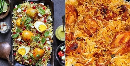 1 x Egg Biryani, 1 x Chicken Tikka Biryani