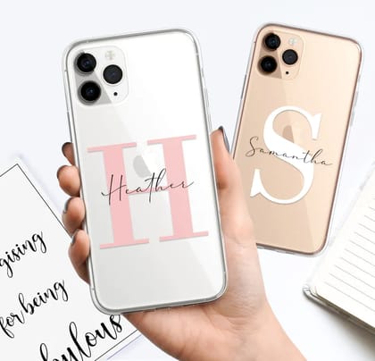Personalized Initials Transparent Custom Slim Soft Cases-Design 1