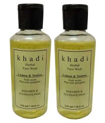 Khadi Herbal Lemon & Tea Tree Face Wash 210 ml Pack of 2