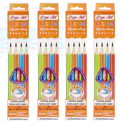 Artline Osum Triangular Handwriting Pencils Pack of 10 in Quantity 4 | Extra Dark Lead