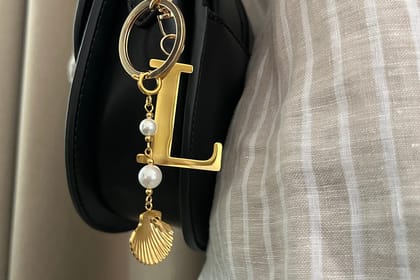 Seaborn Bag Charm with Initial-A