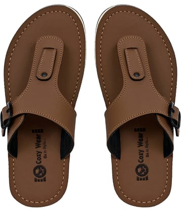 Cozy Wear Brown Men's Thong Flip Flop