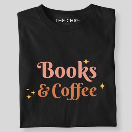 BOOKS AND COFFEEE!!-Black / S